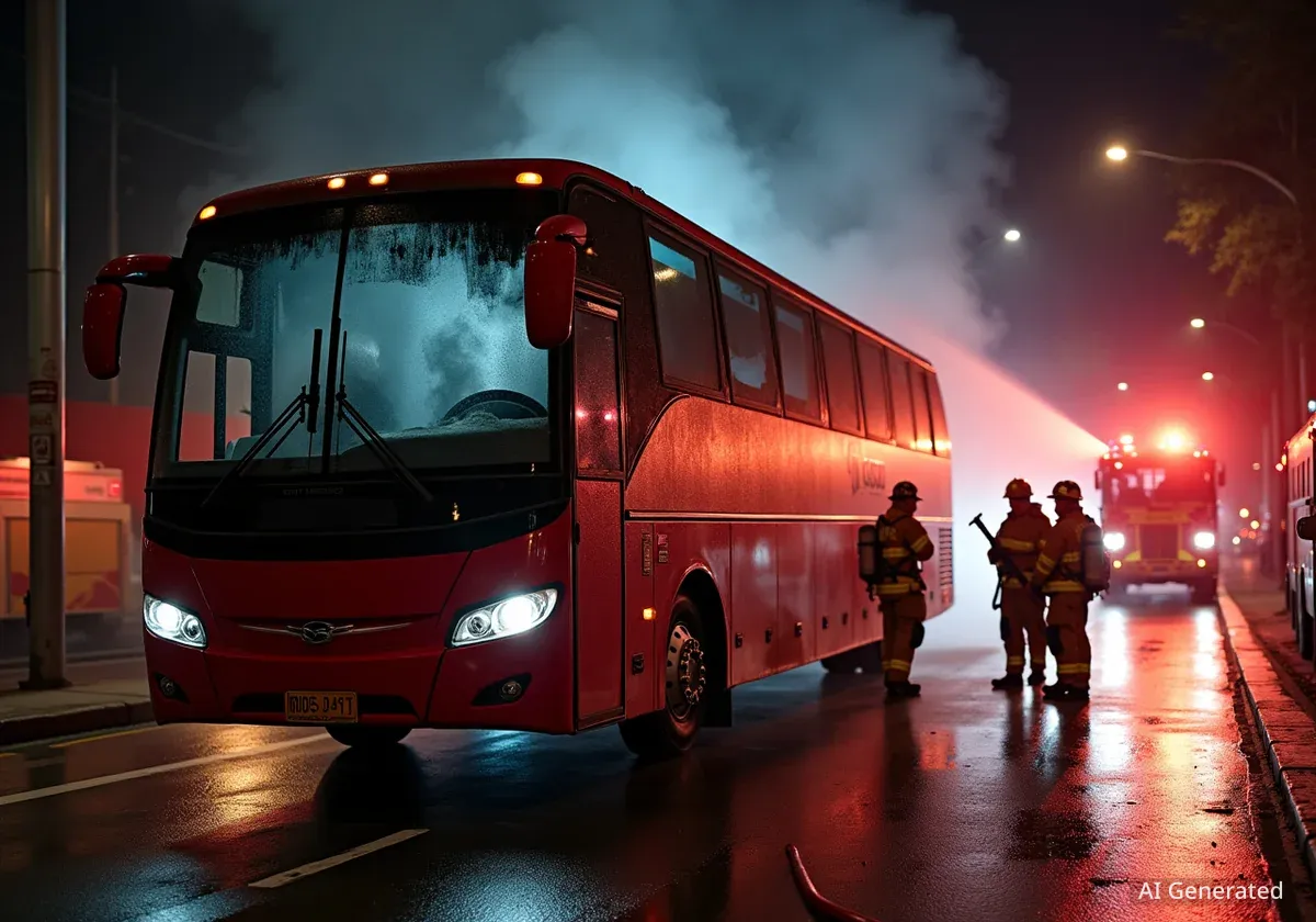 Ice Cube Tour Bus Fire in Portland