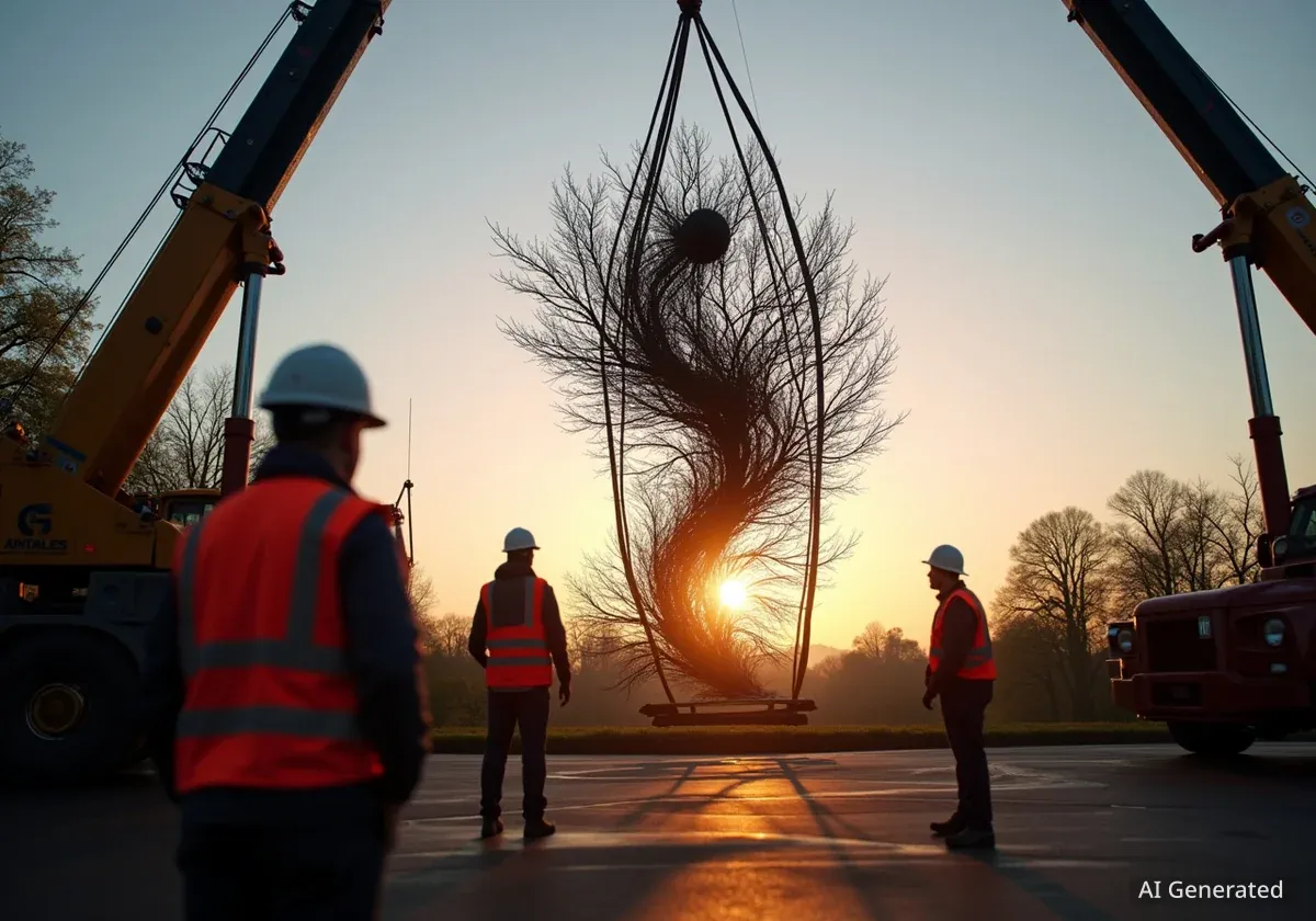 Night Winds Sculpture Moves to Longview Arboretum