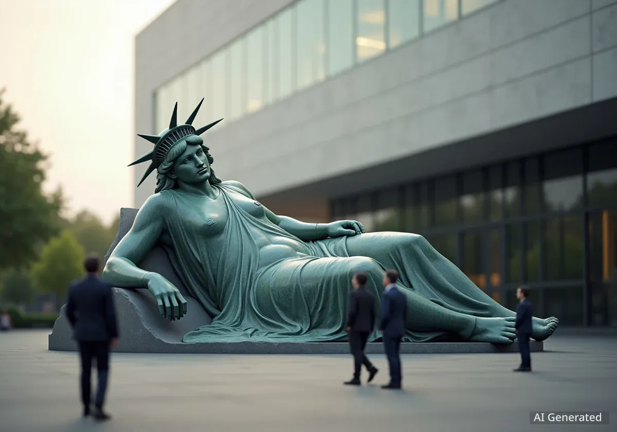 Reclining Liberty Sculpture Becomes Permanent in Arlington