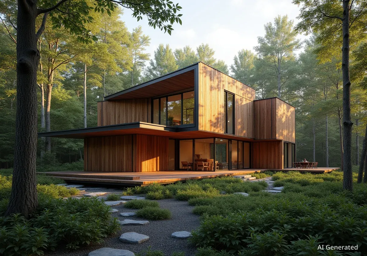 Quebec Woodland Home Features Three Distinct Cedar Volumes