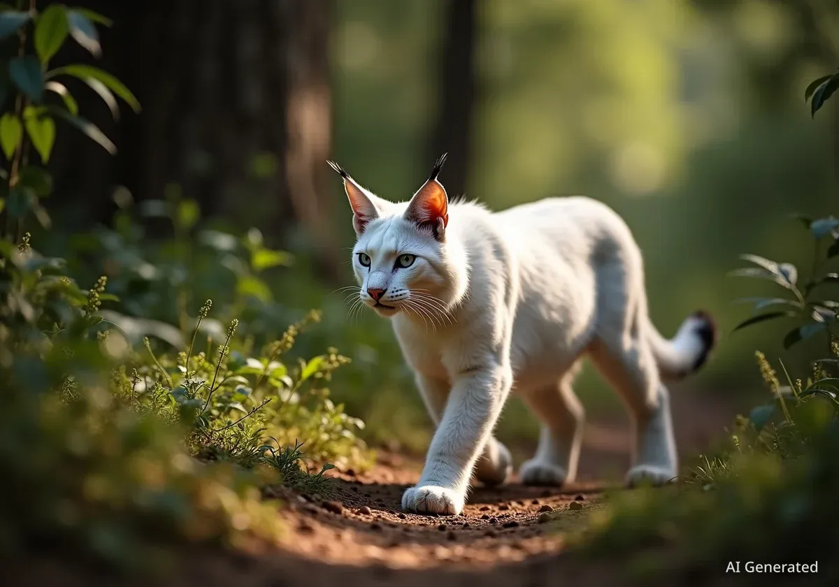 First-Ever White Iberian Lynx Photographed in Spain