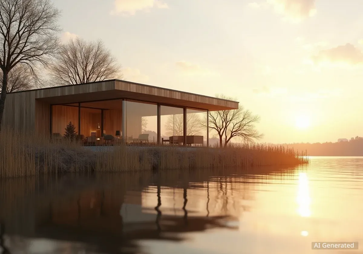 Marhûs Lake House Blends with Frisian Landscape