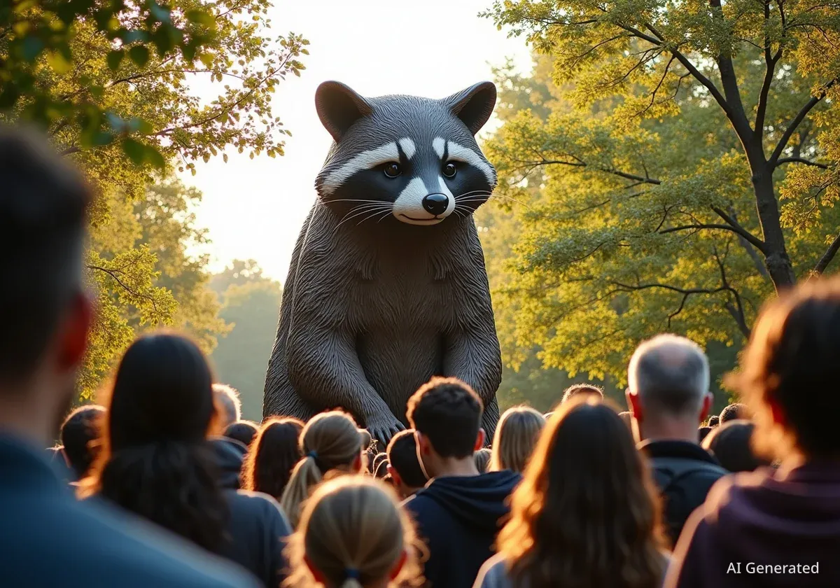 Millvale Park Unveils Giant Raccoon Sculpture