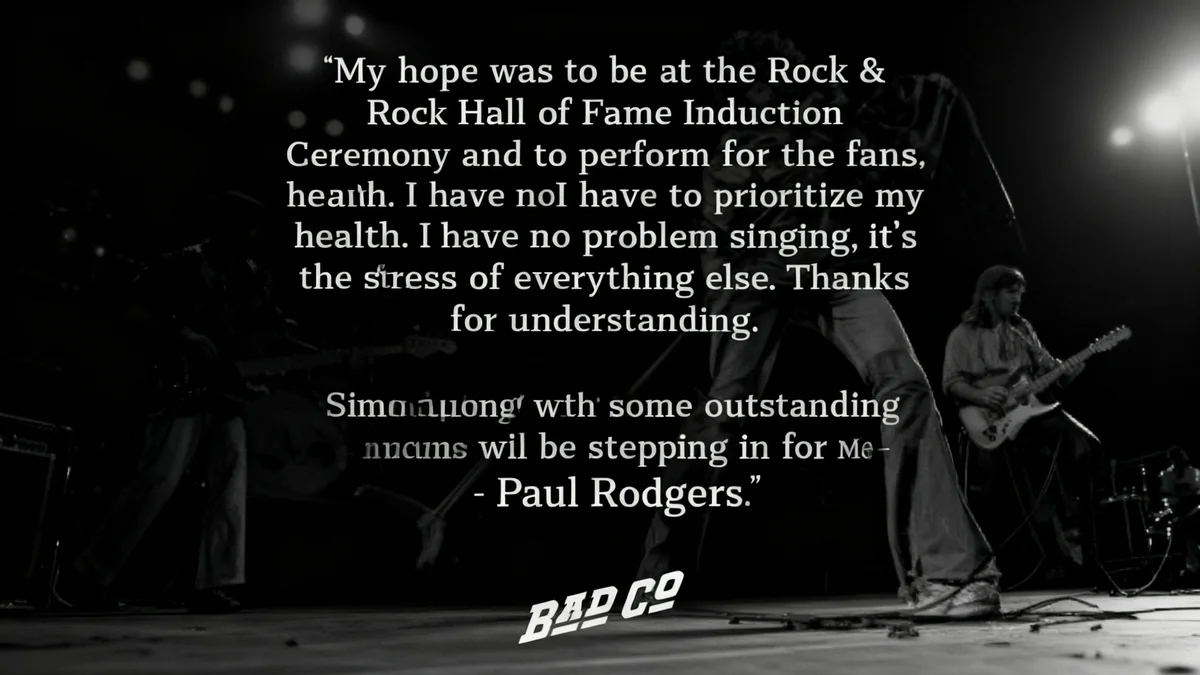 Paul Rodgers Misses Rock Hall Induction Due to Health