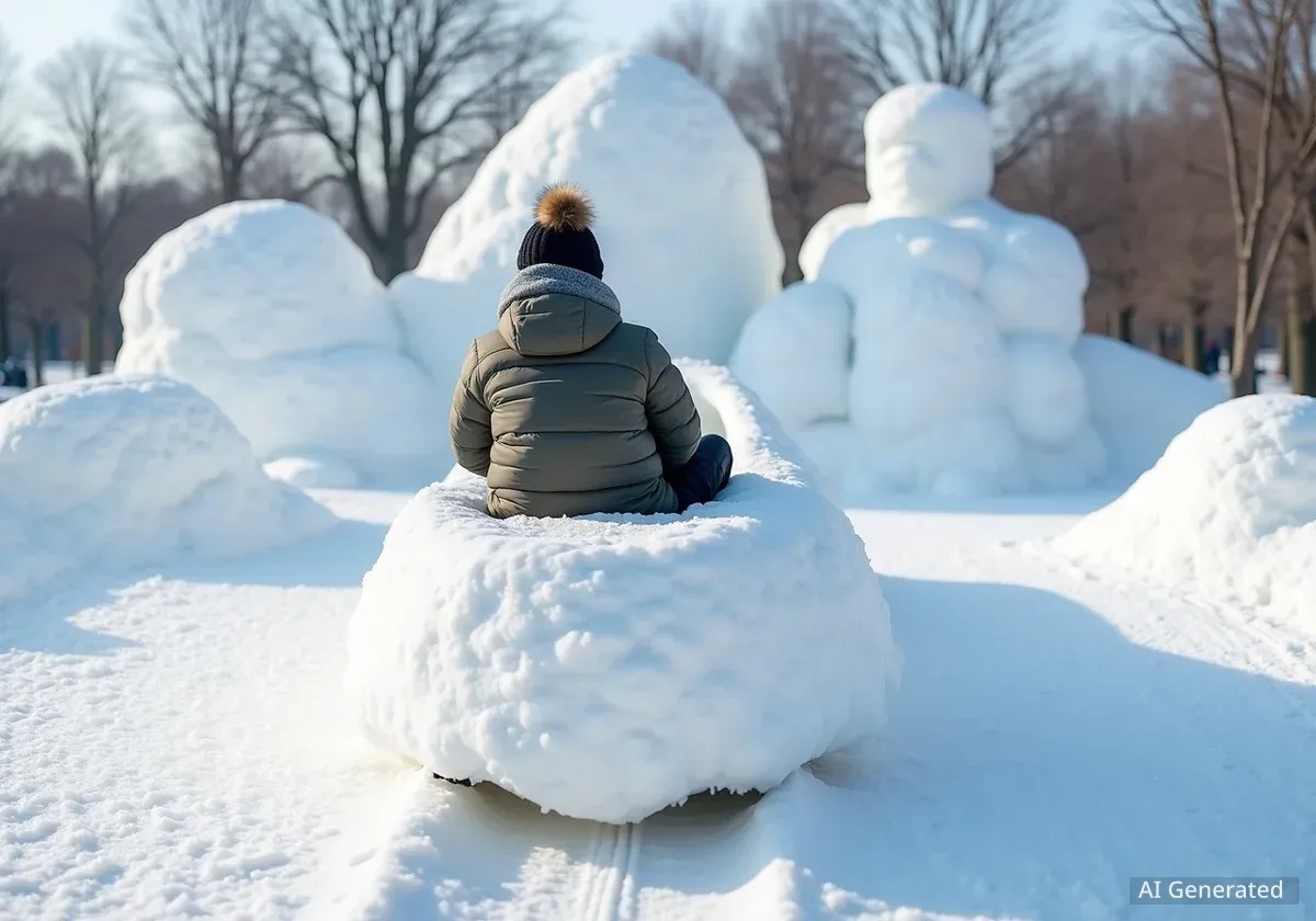 Madison Unveils Olympic Bobsled Snow Sculpture